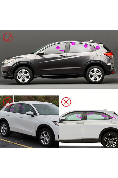 Choice 8pcs Glossy Black Window Door Column B C Pillar Post Cover Trim For Honda HRV 2015 2016 2017 2018...