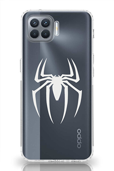 moonset Oppo Reno 4 Lite Uyumlu Örümcek Logo Tasarımlı Baskılı Şeffaf Telefon...