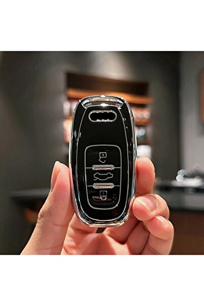 Choice1 غطاء مفتاح سيارة ذكي جديد من مادة TPU باللون الأسود مناسب لسيارات Audi A1 A3 A4 A5 A6 A7 A8 Quattro Q3 Q5 Q7 2