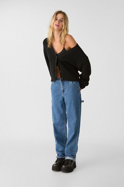 Stradivarius Button-up knit cardigan