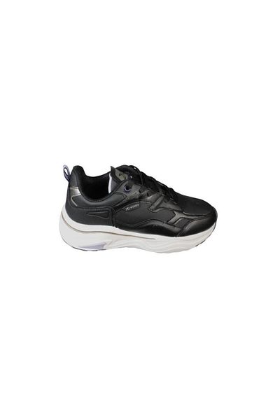 Kinetix Women's Black White Thick Sole Sneaker Walking Casual Sports Shoes