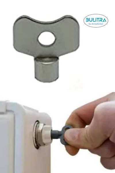 BULİTRA Su Armatürleri 2 Adet Radyatör Hava Alma Anahtarı Purjör Petek Havlupan Kalorifer Su Boşaltma Anahtarı