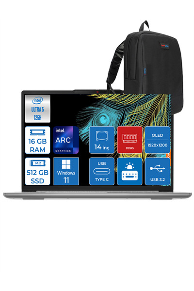 LENOVO Ideapad Slim 5 Ultra 5 125H 16GB LPDDR5X 512GB SSD 14" Wuxga WIN11PRO ...