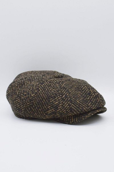 Külah Men's Peaky Herringbone Patterned British Cap Hat