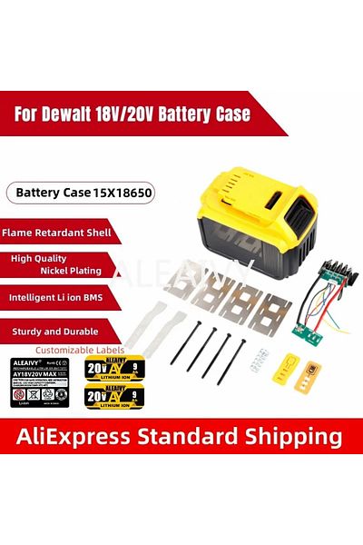 Choice 15 X 18650 Li-ion Battery Case Charge Protection Circuit Board PCB 18V 20V Baterry for Dewalt DCB...