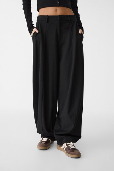 Stradivarius Smart baggy trousers with seam detail