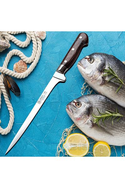 Sürbisa Sürmene 61064 Handmade Flexible ( Flexible ) Fillet Fish Knife with Wooden Handle