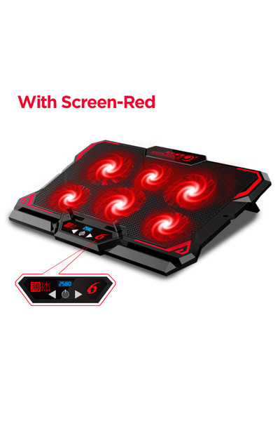 Choice1 أحمر (مع شاشة) مبرد كمبيوتر محمول للألعاب من COOLCOLD مقاس 17 بوصة بس...