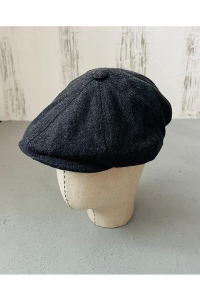 Store ışık Men's Cap - Wool, Stamp, Elastic and Lined