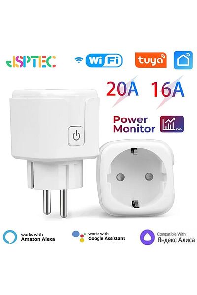 Choice 20A Tuya Smart Socket EU16A/20A Wifi Smart Plug With Power Monitoring Smart Life APP Remote Control