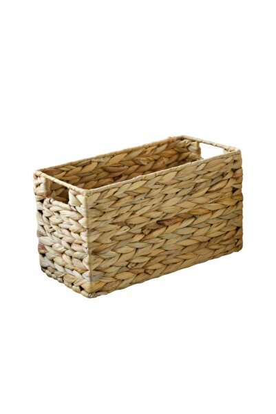 HONEYBEE سلة تخزين مستطيلة الشكل من عشبة الزنبق المتينة