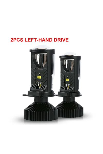 NLpearl 2pcs Left Hand Y6d H4 Led Projector Headlight Bulbs Bi Led Lens Projector With Fan H4 Mini Projector