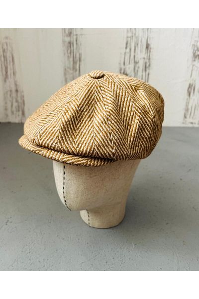 Store ışık Men's Cap - Wool, Stamp, Elastic and Lined