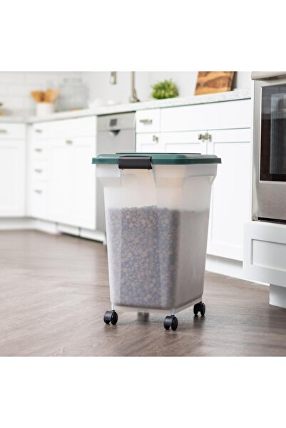 IRIS Airtight Attachable Wheels Pet Food Container 55 Quart