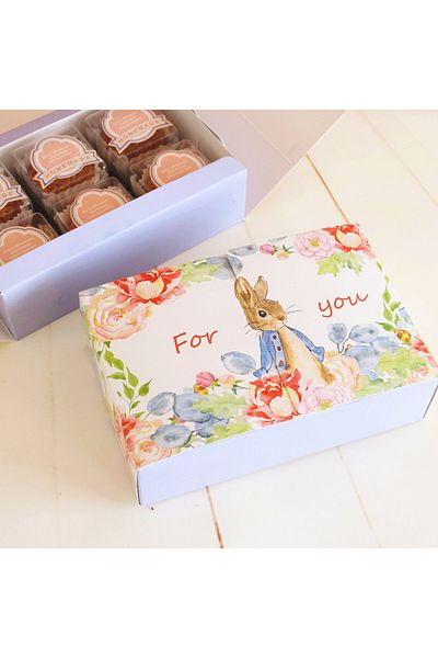 Choice 18x12x4.8cm 5pcs/lot Egg Yolk Crisp Cookie Baking Packing Box Donuts Chocolate Gift Clear Window Bir