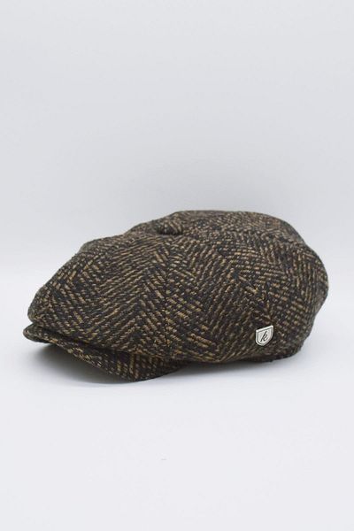 Külah Men's Peaky Herringbone Patterned British Cap Hat
