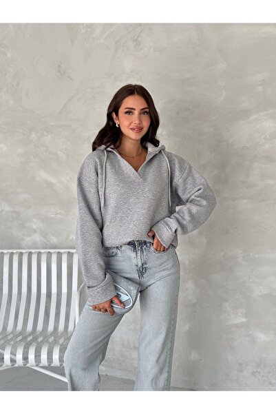 Noa Noa Светр з капюшоном і V-подібним вирізом, 3 нитки