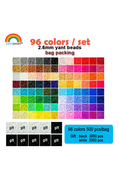 Choice3 مجموعة خرز يانتجويت الصغيرة 2.6 مم، 96 قطعة، 24-48 لونًا، 72 لونًا/مج...