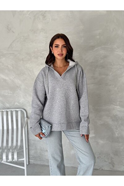 Noa Noa Светр з капюшоном і V-подібним вирізом, 3 нитки