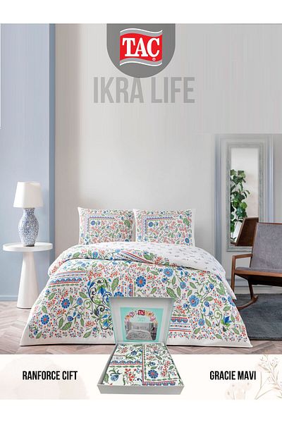 Taç Σετ Παπλωματοθήκη Διπλό Gracie blue Ranforce