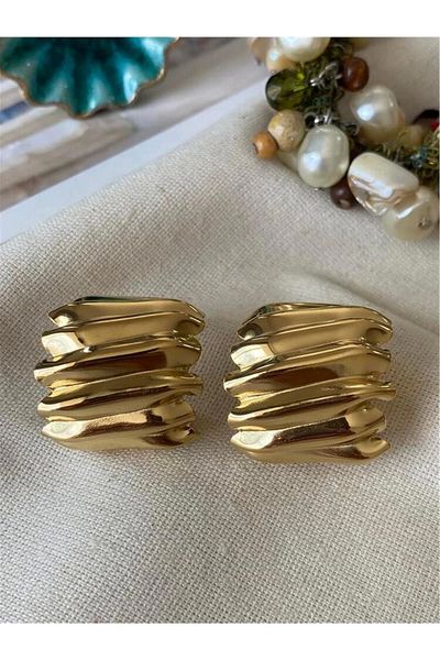 mrsflower jewelry Steel Seersucker Earrings