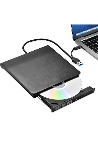 Choice محرك أقراص ضوئية خارجي نحيف أسود اللون بمنفذ USB 3.0، يدعم أقراص DVD و...