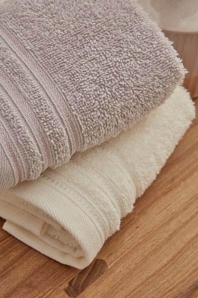 Karaca Home Karin 4-Piece Face Towel Set White-Grey