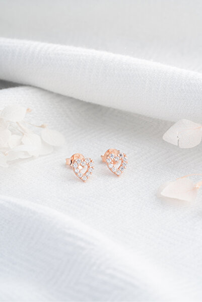 ESSARE 925 Ayar Gümüş Minimal Kalp Model Küpe