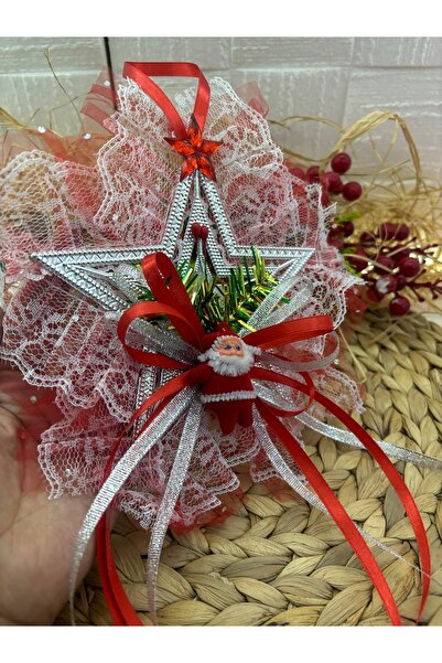 Deniz Party Store Moș Crăciun - Ornament de copac cu mini glugă cu stea de argint