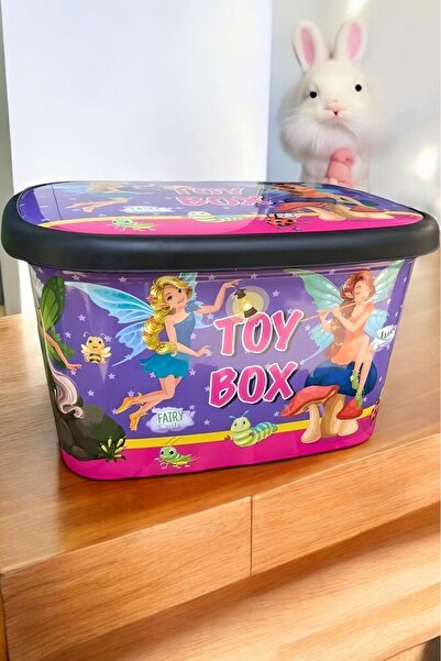 biedda 50 Litre 1 Adet Mega Boy Plastik Çok Amaçlı Desenli Oyuncak Saklama Kabı ve Düzenleme Kutusu