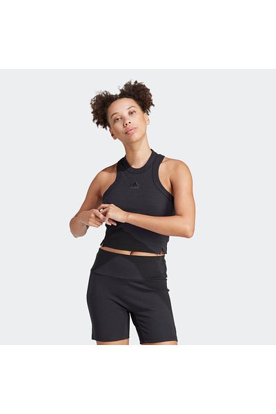 adidas W Lng Rib Top fekete női póló Ir8785
