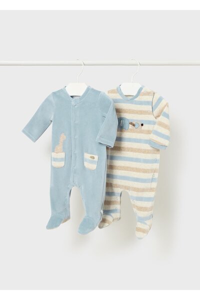 MAYORAL Erkek Bebek Kadife Tulum Set 2li