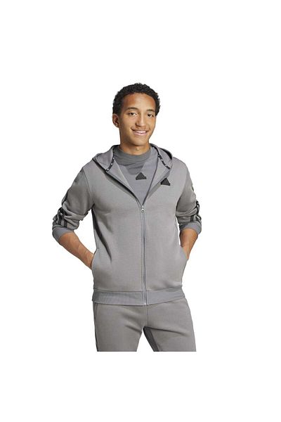 adidas Ανδρική κουκούλα με γκρι κουκούλα Future Icons 3 Stripes