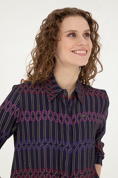U.S. Polo Assn. Cămașă de damă bleumarin - mânecă lungă, model 50271477 -VR033