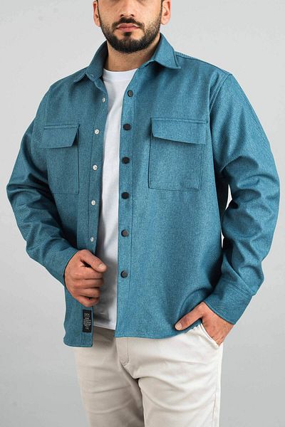 bombe Ανδρικό Oil Seasonal Casual Scuba Coating Αθλητικό κομμένο παλτό πουκάμισο με κουμπωτό μπουφάν