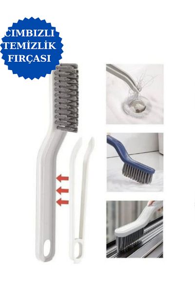 tozlupazar Tile Joint Cleaning Corner Groove - Tub Sink Drain Opener Brush with Tweezers