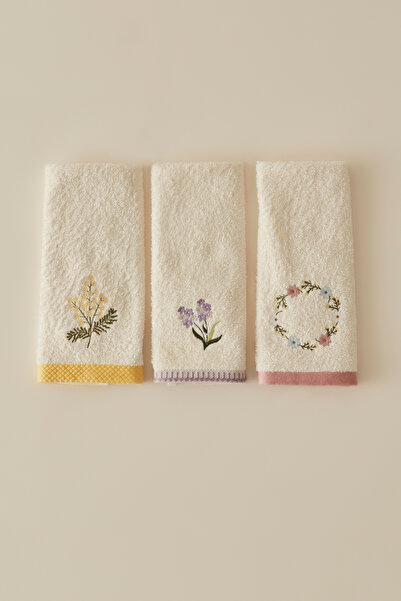 Karaca Home Набір з 3 рушників для рук з вишивкою Rosy