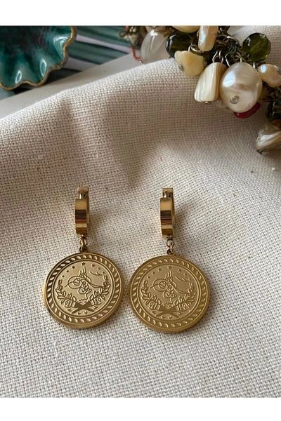 mrsflower jewelry Gold Colored Steel Earrings