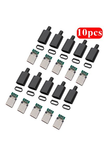 Choice 10pcs Type C usb3.1 3A fast charging USB Connectors Male Jack Tail Plug Electric Terminals weldin...