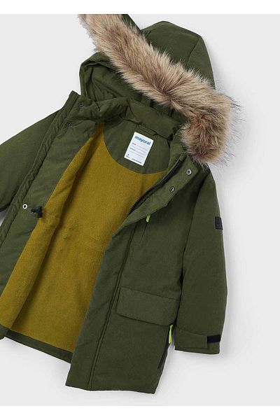 MAYORAL Boy's Fur Hooded Parka Coat