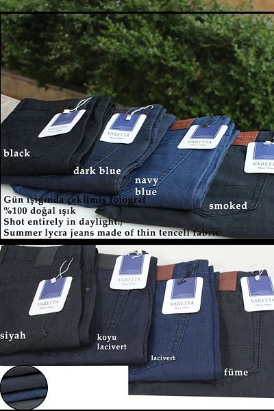 Varetta Ανδρικό τζιν Navy Blue με επάνω τσέπη Summer Lycra Slim Panton