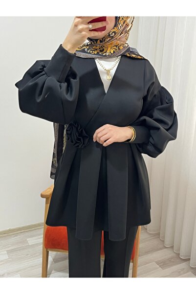 MODA DUALL طقم حجاب بتفاصيل وردة