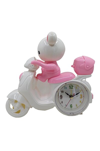 Hedyex Motorcycle Motor Model Alarmlı Masa Saati Pembe Mh3010p