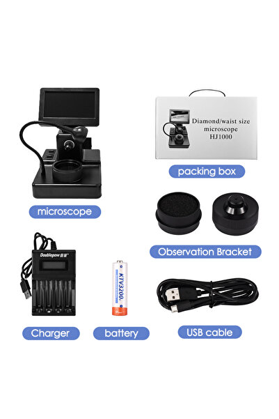 Choice 1600X black RIEVBCAU Microscope for Diamond Waist Code Magnifying Glass High Definition Electron Mic