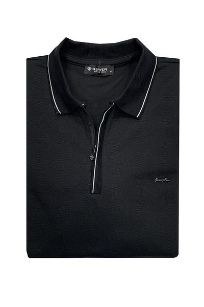 CLASSİCS MEN Hanorac pentru bărbați, slim fit, cu gât polo, cu fermoar-7027