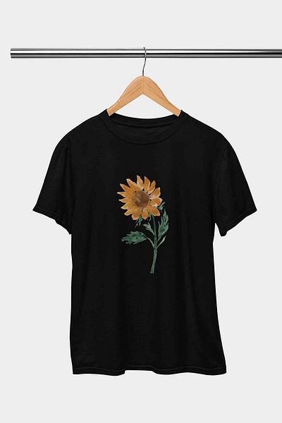qoeuyl boutique Unisex Sun Flower Printed Hooded Sweatshirt - 100% Cotton