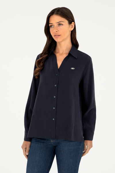 U.S. Polo Assn. Kadın Lacivert Uzun Kollu Gömlek 50271829-VR033