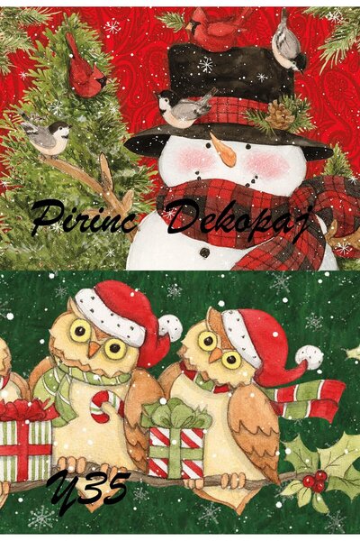 DERYA DESİNG ART ورق ديكوباج نحاسي بنمط عيد الميلاد Lineart 29X42 رقم: Y35