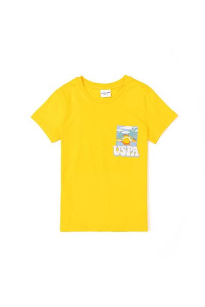 U.S. Polo Assn. Us Polo Assn. Boy's Bicycle Collar Yellow T-Shirt