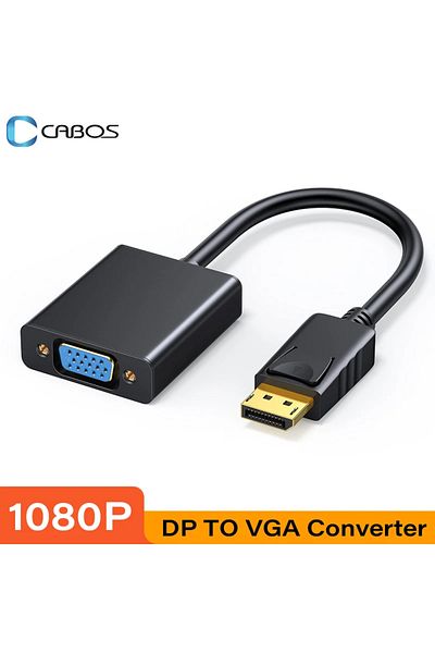Choice محول فيديو من DP إلى VGA من DP إلى VGA بجودة HD 1080p كابل DisplayPort إلى محول VGA للكمبيوتر المحمول